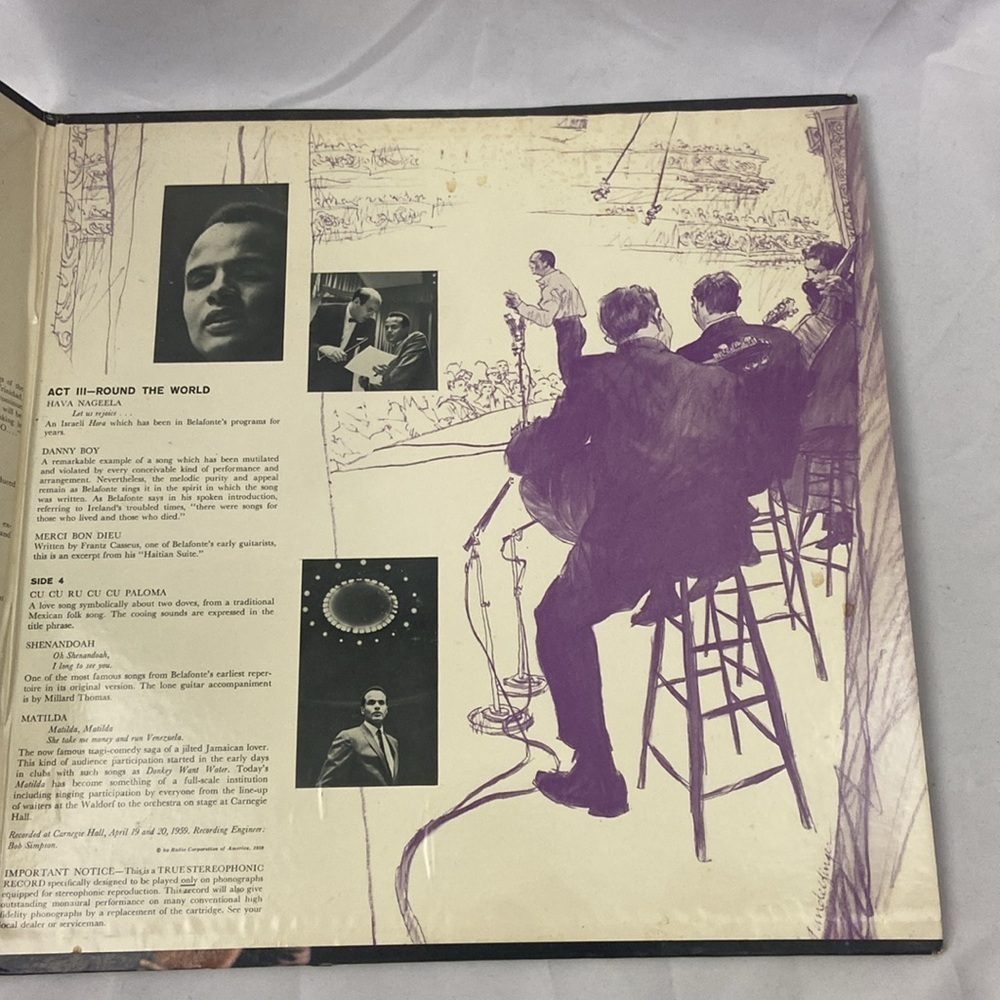 Harry Belafonte At Carnegie Hall The Complete Concert Vinyl Records 2 LP’s - Picture 2 of 11